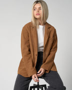 Women's Suede Leather Blazer Jacket