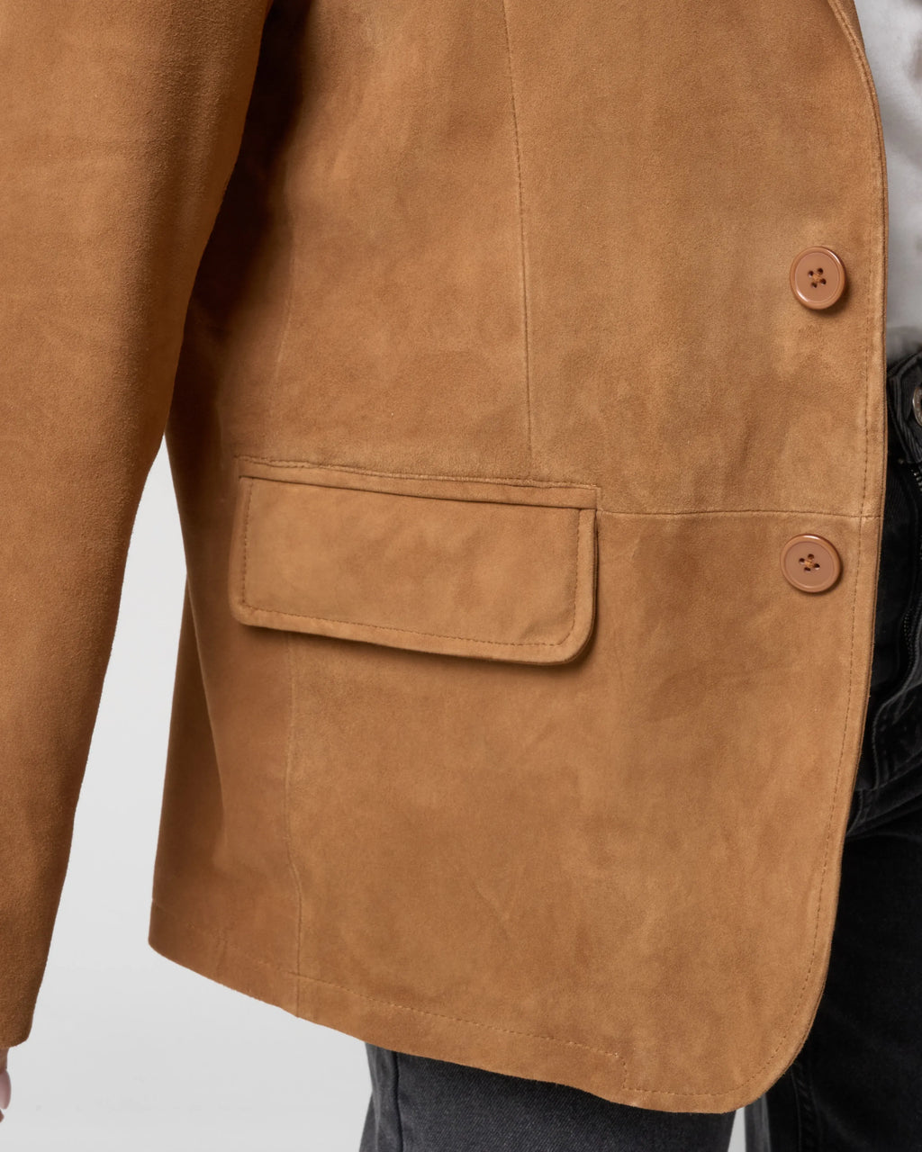 Women's Suede Leather Blazer Jacket