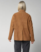 Women's Suede Leather Blazer Jacket