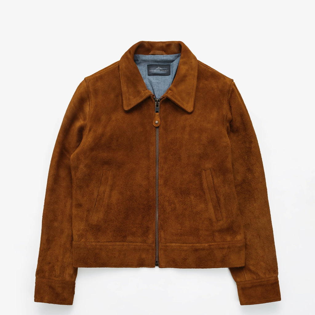 Women's Suede Leather Zip Jacket
