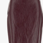 Women's Textured Leather Midi Skirt