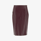 Women's Textured Leather Midi Skirt