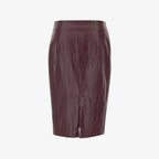 Women's Textured Leather Midi Skirt