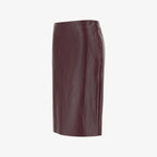 Women's Textured Leather Midi Skirt