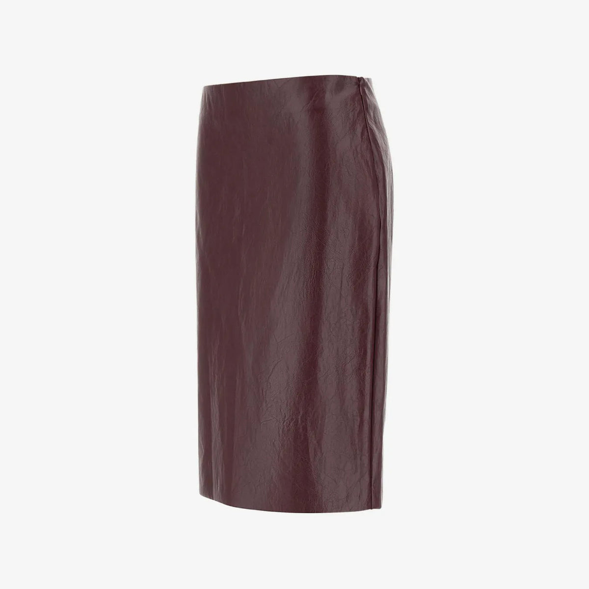 Women's Textured Leather Midi Skirt