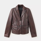 Women's Tailored Leather Blazer Jacket