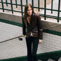 Women's Tailored Leather Blazer Jacket
