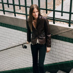 Women's Tailored Leather Blazer Jacket
