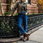 Women's Vintage Distressed Brown Lambskin Biker Jacket