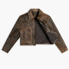 Women's Vintage Distressed Brown Lambskin Biker Jacket