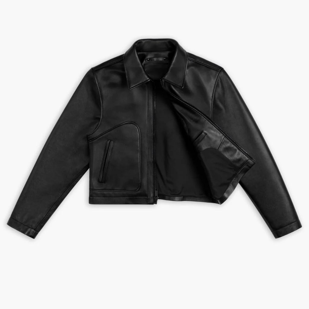 Women's Vintage Black Lambskin Biker Jacket