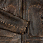 Women's Vintage Distressed Brown Lambskin Biker Jacket