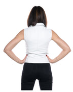 Women's White Leather Vest