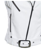 Women's White Leather Vest
