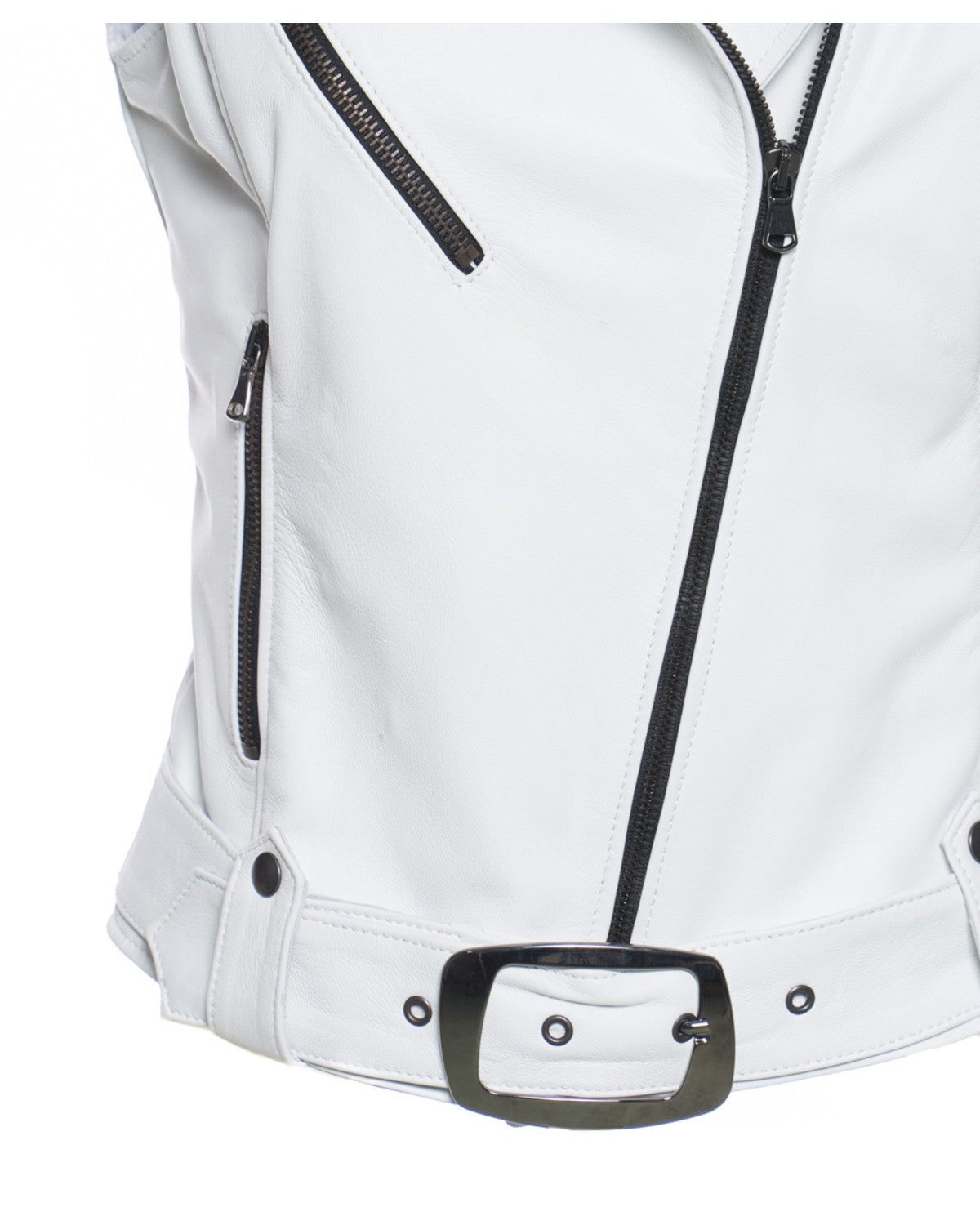 Women's White Leather Vest