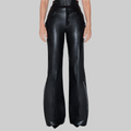 Women's Zip Flare Leather Pants