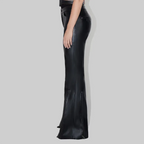 Women's Zip Flare Leather Pants