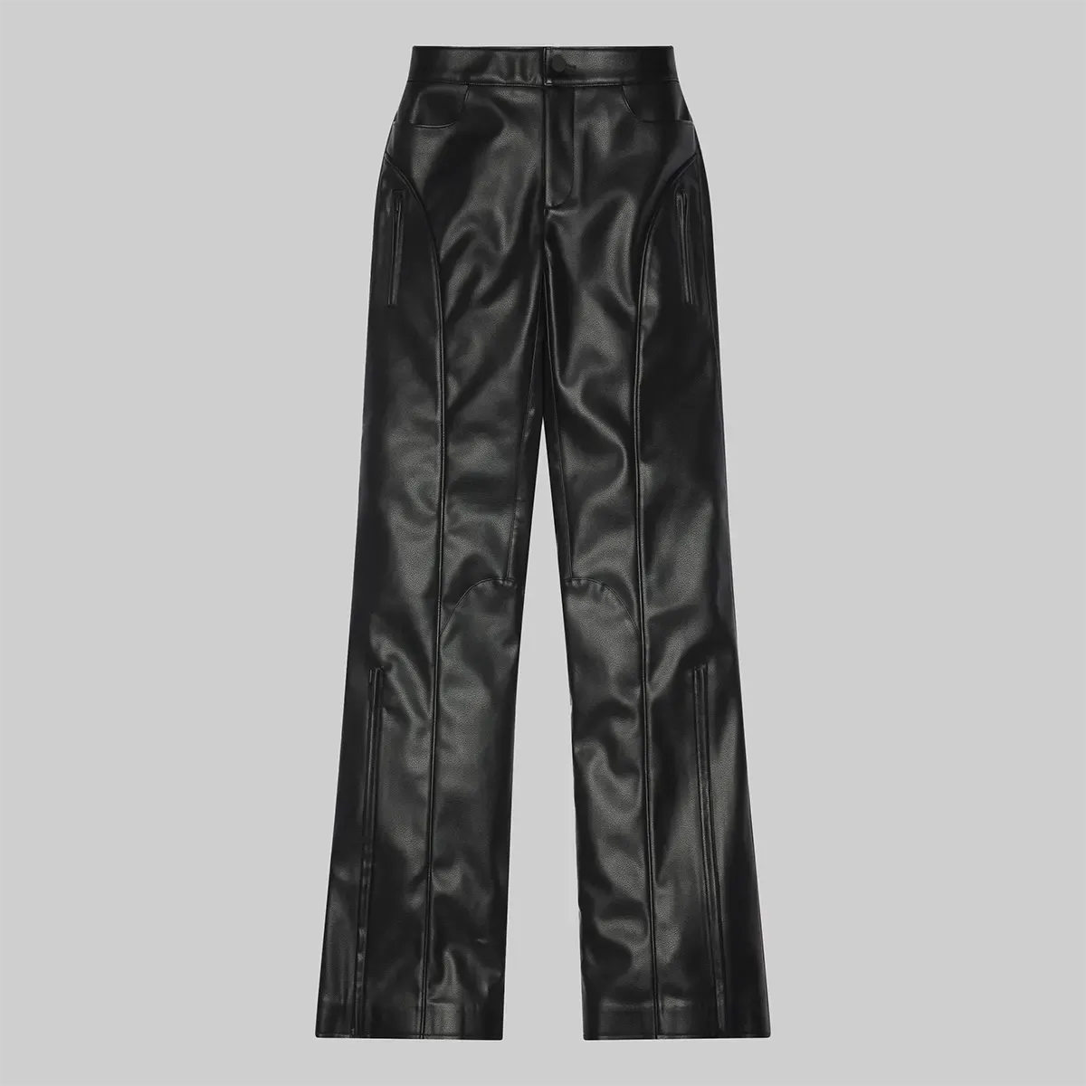 Women's Zip Flare Leather Pants